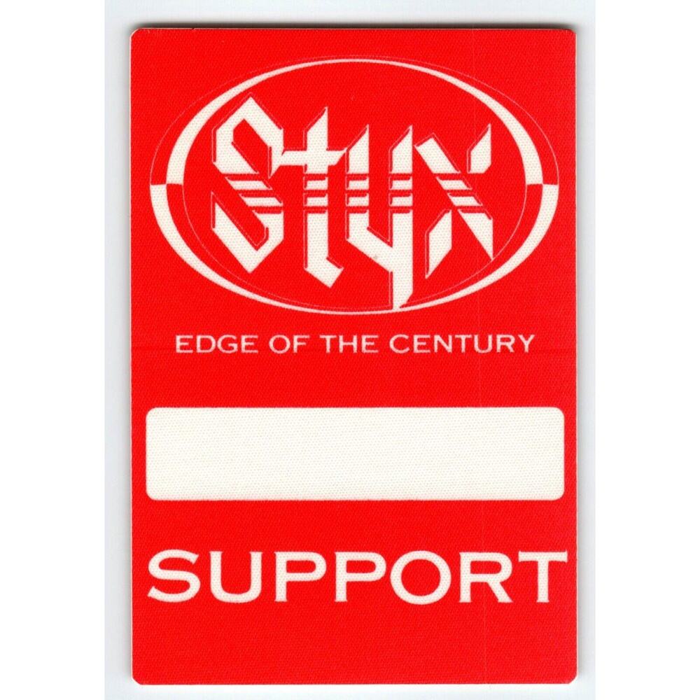 Styx Edge Of The Century Backstage Pass Original 1990 Pop Rock Concert Support